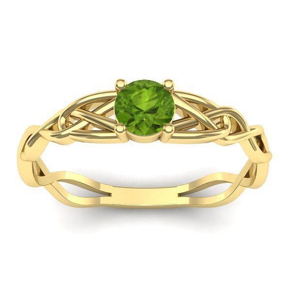 Inel de logodna cu peridot rotund