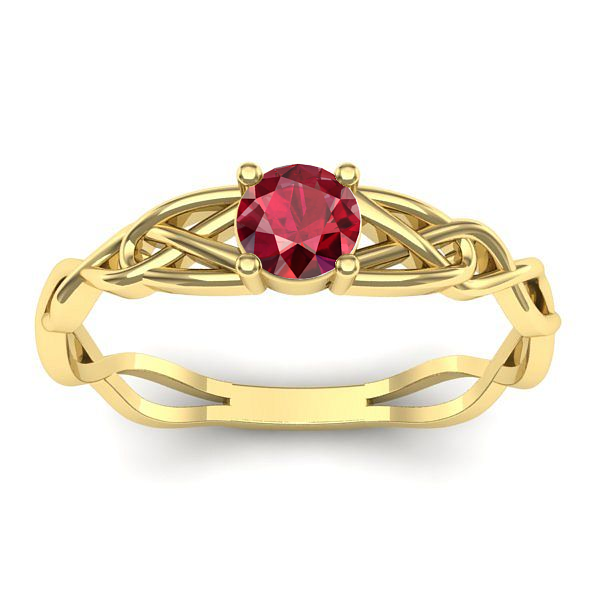 Inel cu rubin rotund