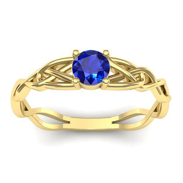 Inel de logodna cu safir rotund