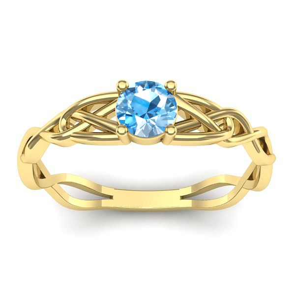 Inel cu topaz blue rotund