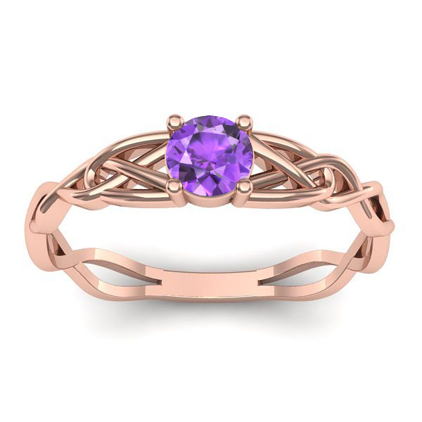 Inel cu ametist rotund