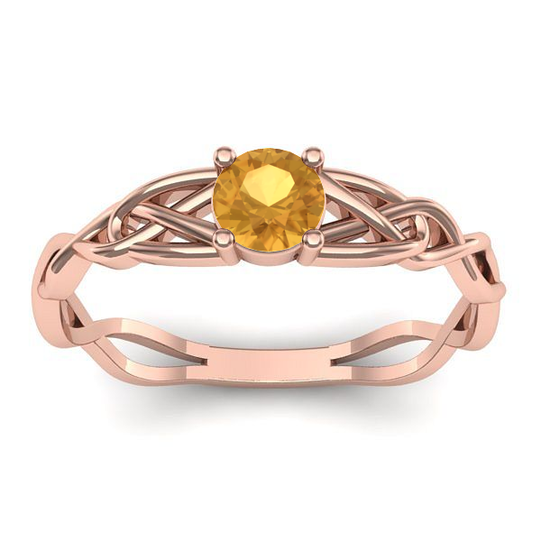 Inel de logodna cu citrin rotund