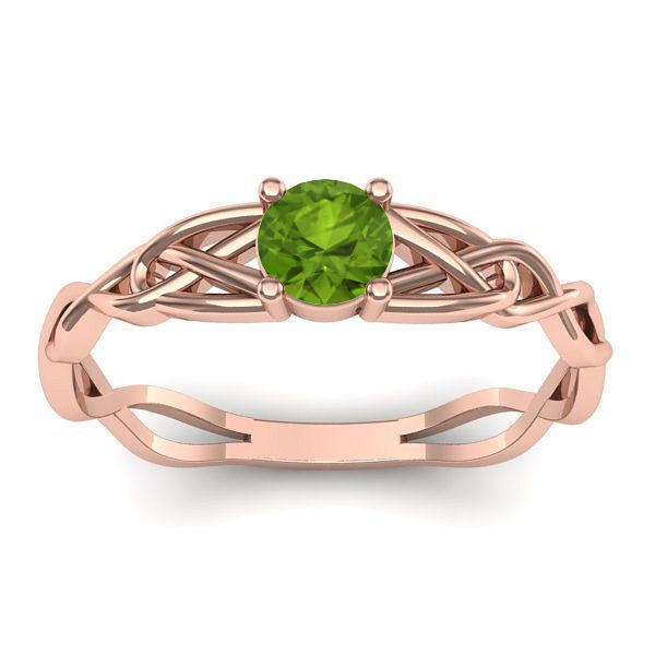 Inel de logodna cu peridot rotund