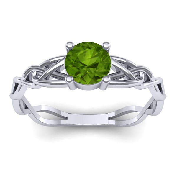 Inel de logodna cu peridot rotund