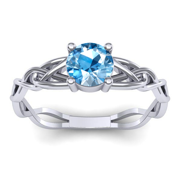 Inel cu topaz blue rotund