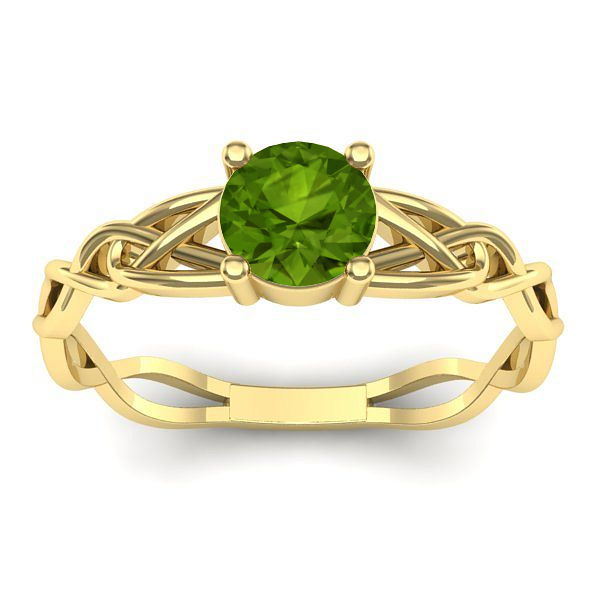Inel cu peridot rotund