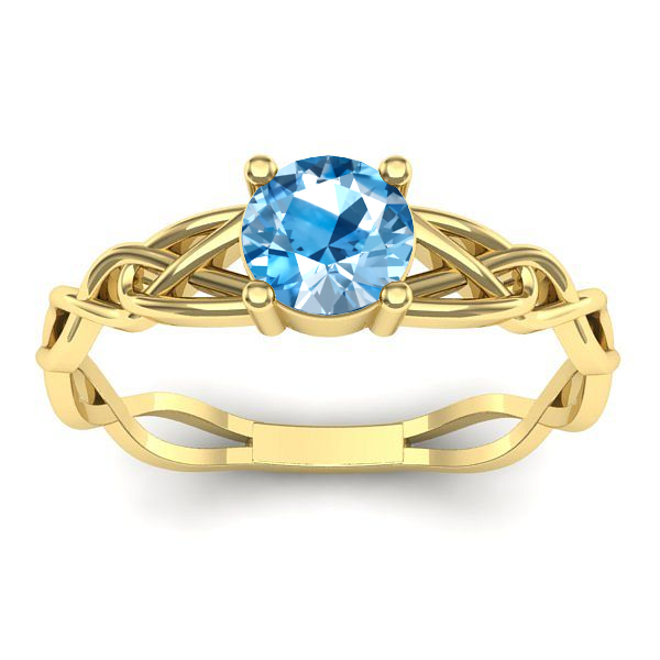 Inel cu topaz blue rotund