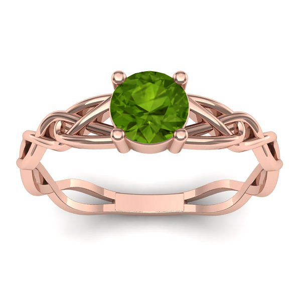 Inel de logodna cu peridot rotund