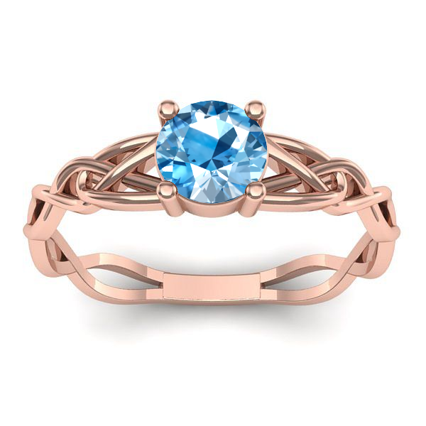 Inel de logodna cu topaz blue rotund