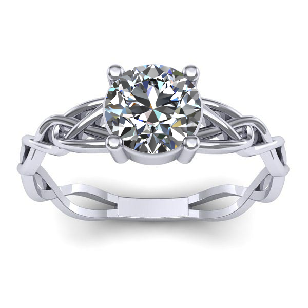 Inel logodna cu safir alb rotund