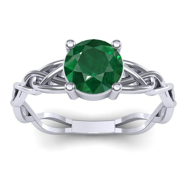 Inel cu smarald rotund