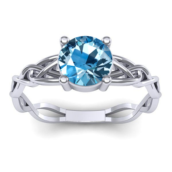 Inel cu topaz blue rotund