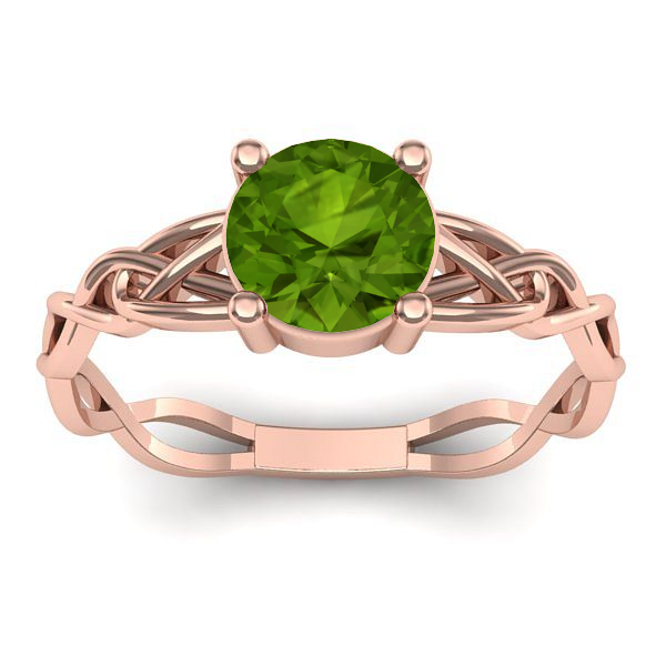 Inel cu peridot rotund