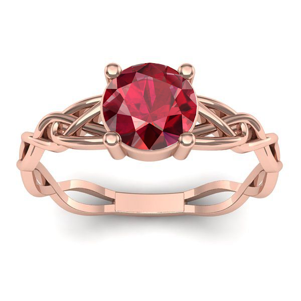 Inel de logodna cu rubin rotund