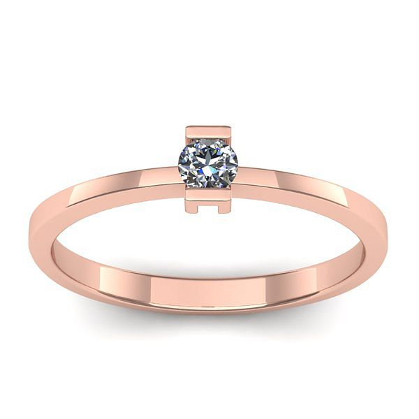 Inel cu diamant rotund