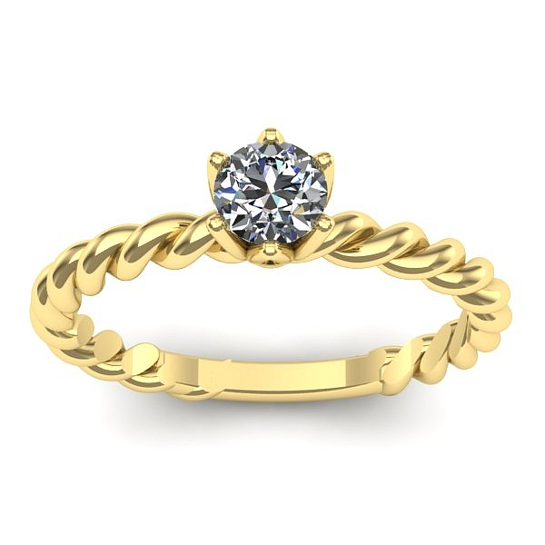 Inel cu diamant rotund