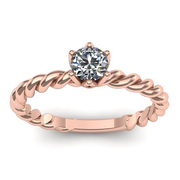 Inel cu diamant rotund