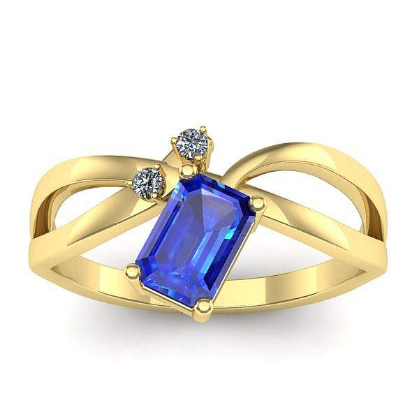 Inel de logodna cu safir dreptunghiular