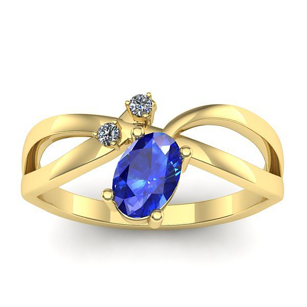 Inel logodna cu safir oval