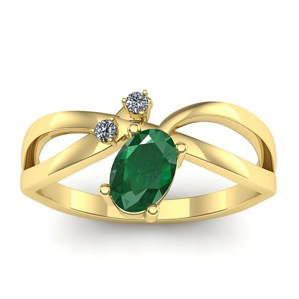 Inel logodna cu smarald oval