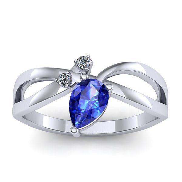 Inel cu safir lacrima