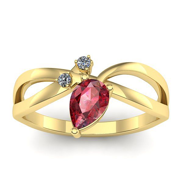 Inel de logodna cu rubin lacrima