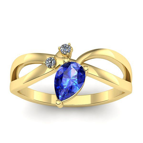 Inel cu safir lacrima