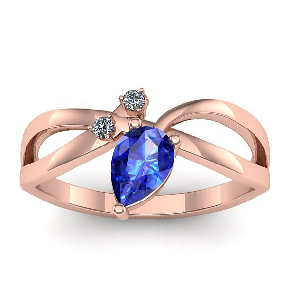 Inel logodna cu safir lacrima