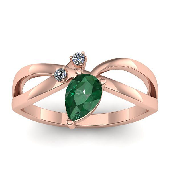 Inel de logodna cu smarald lacrima