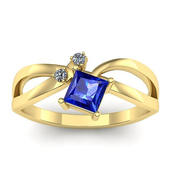 Inel de logodna cu safir patrat