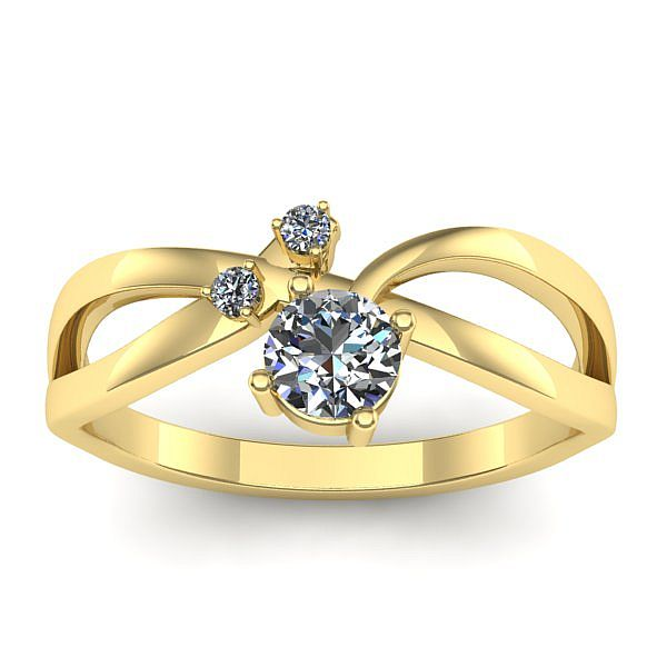 Inel cu diamant rotund