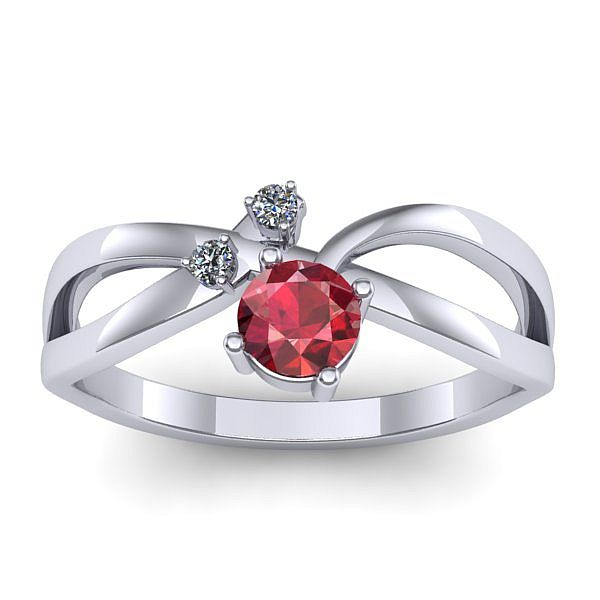 Inel logodna cu rubin rotund