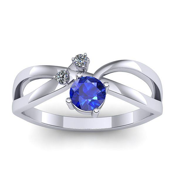 Inel de logodna cu safir rotund