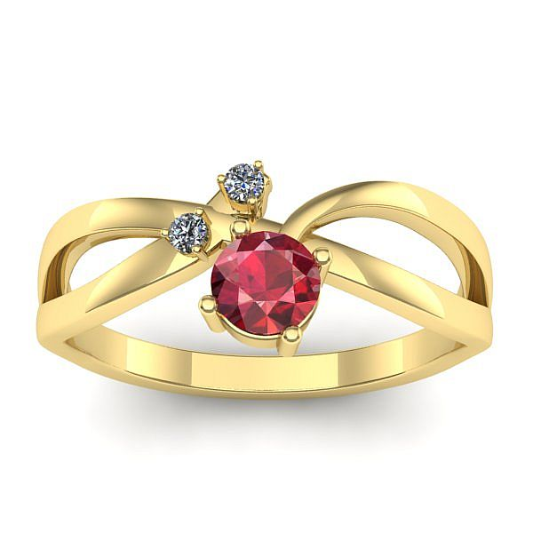 Inel de logodna cu rubin rotund