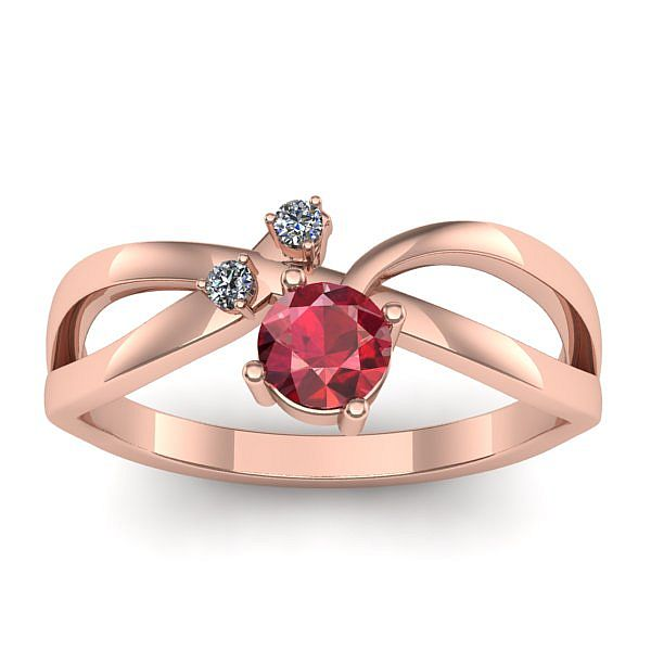 Inel logodna cu rubin rotund