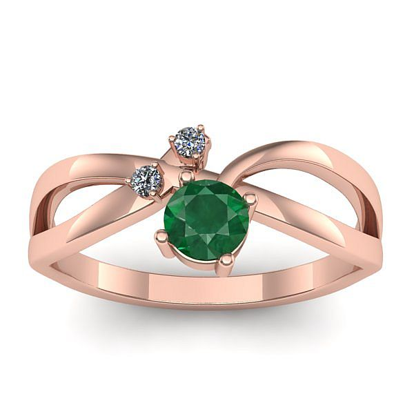 Inel cu smarald rotund