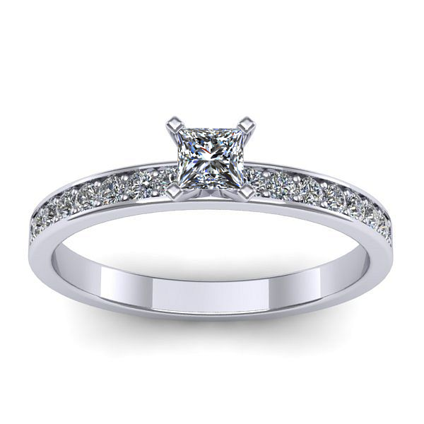 Inel cu diamant patrat