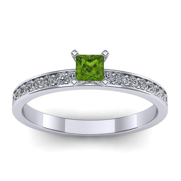 Inel cu peridot patrat