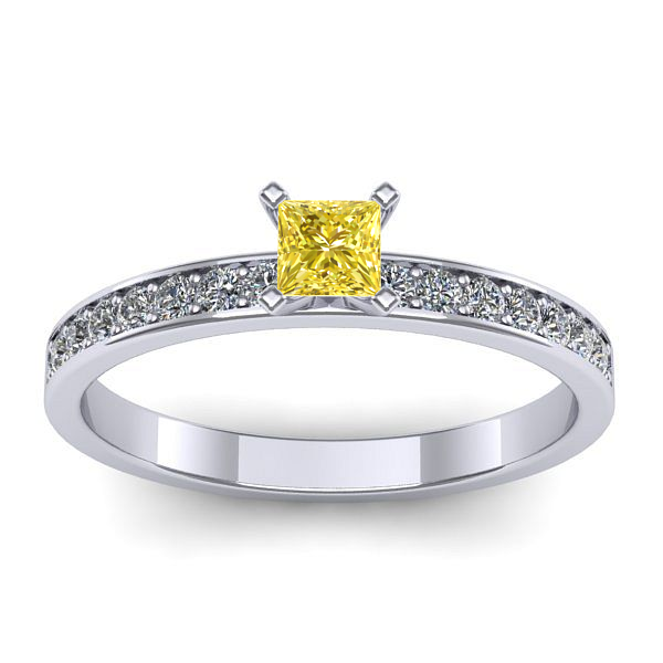 Inel cu safir galben patrat