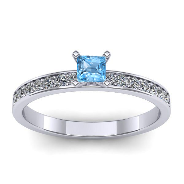 Inel de logodna cu topaz blue patrat