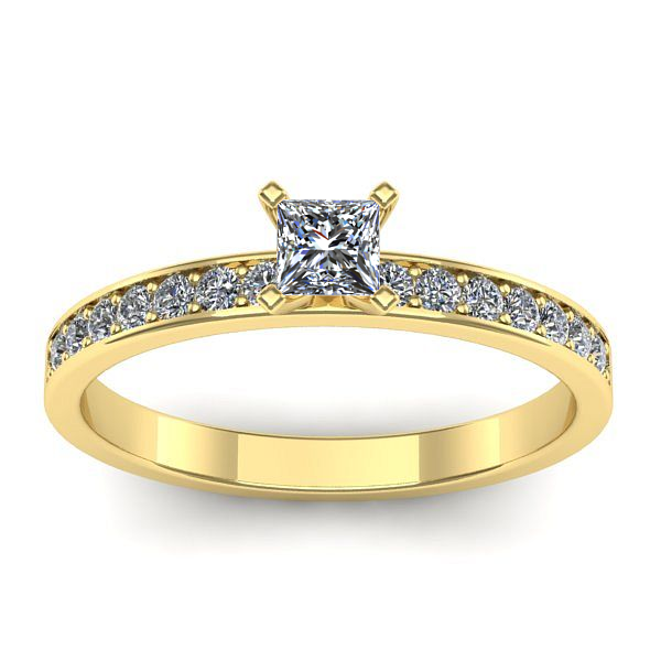 Inel de logodna cu safir alb patrat