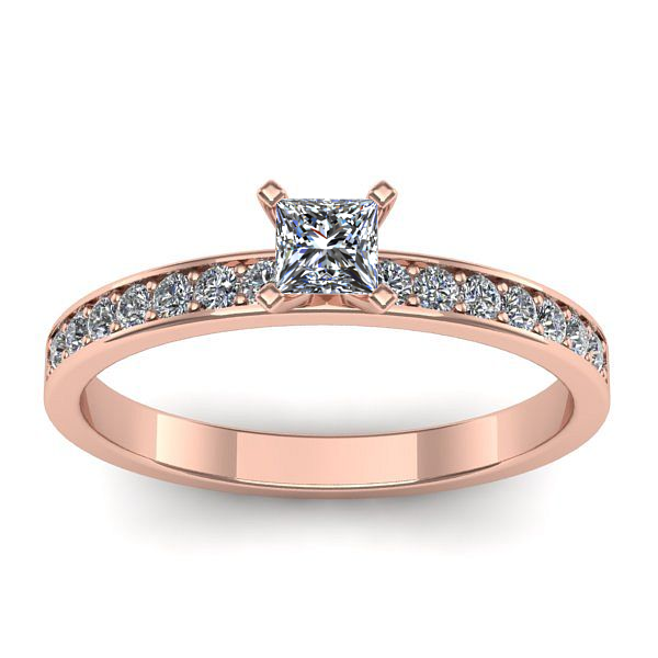 Inel logodna cu safir alb patrat