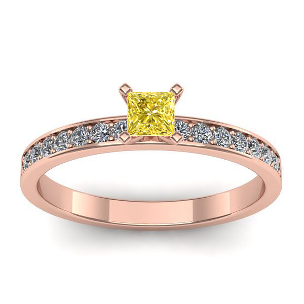 Inel de logodna cu safir galben patrat