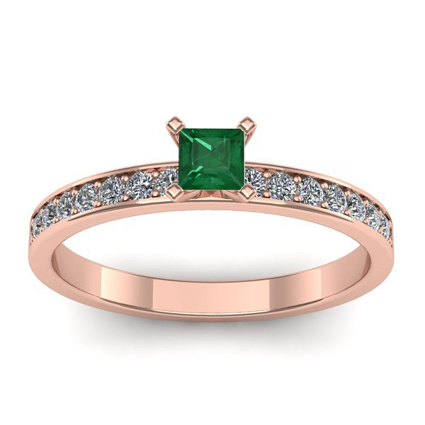 Inel logodna cu smarald patrat