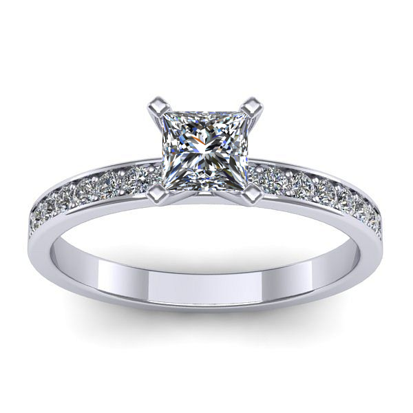 Inel cu diamant patrat