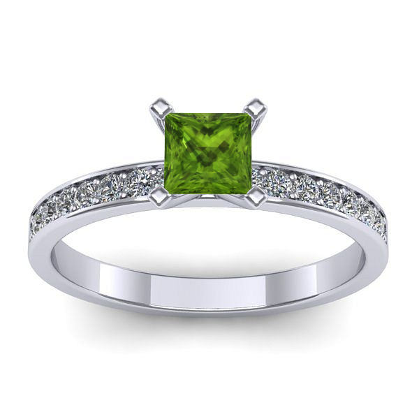 Inel cu peridot patrat