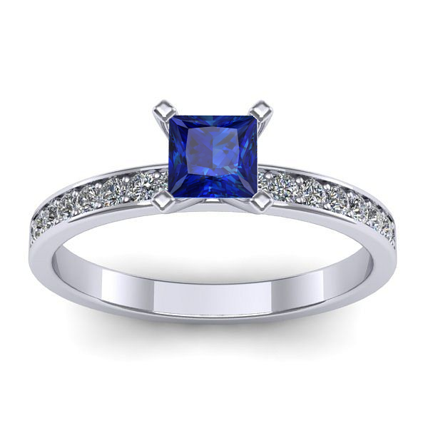 Inel de logodna cu safir patrat