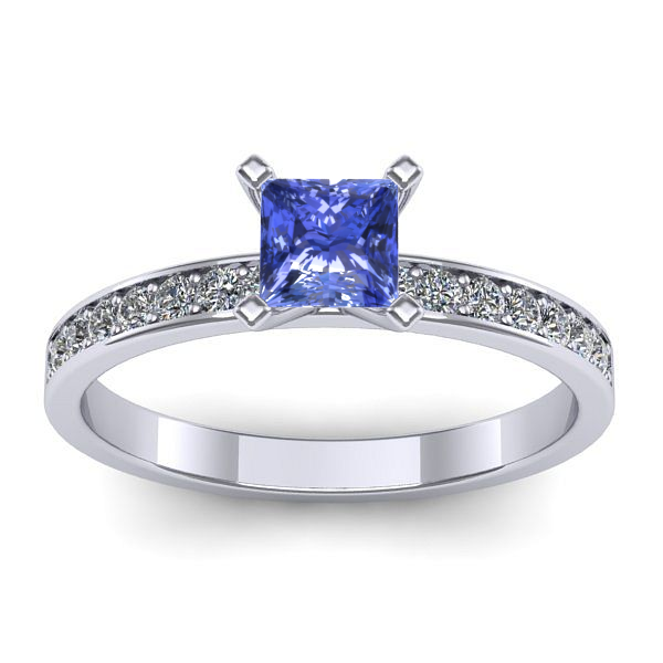 Inel cu tanzanit patrat