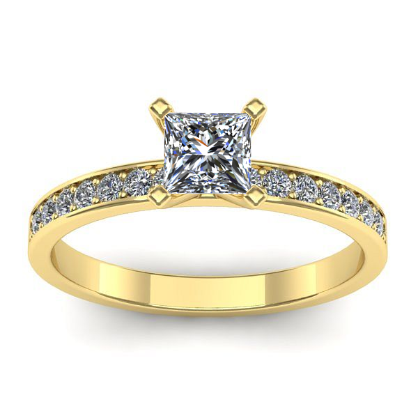 Inel cu diamant patrat