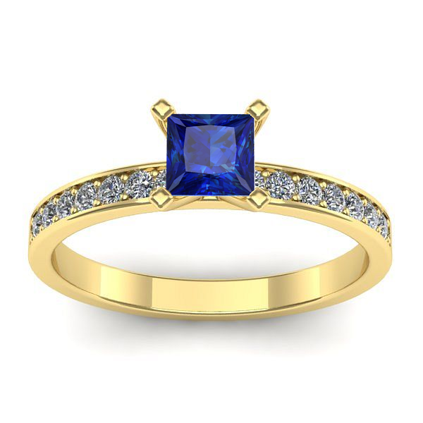 Inel de logodna cu safir patrat